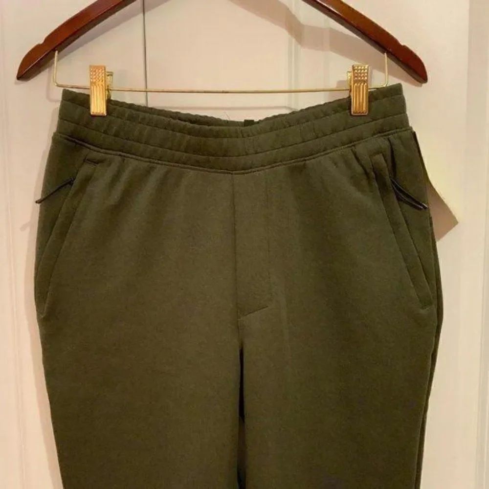 All In Motion Army Green High Rise Zippered Cuff Joggers With Pockets Small New